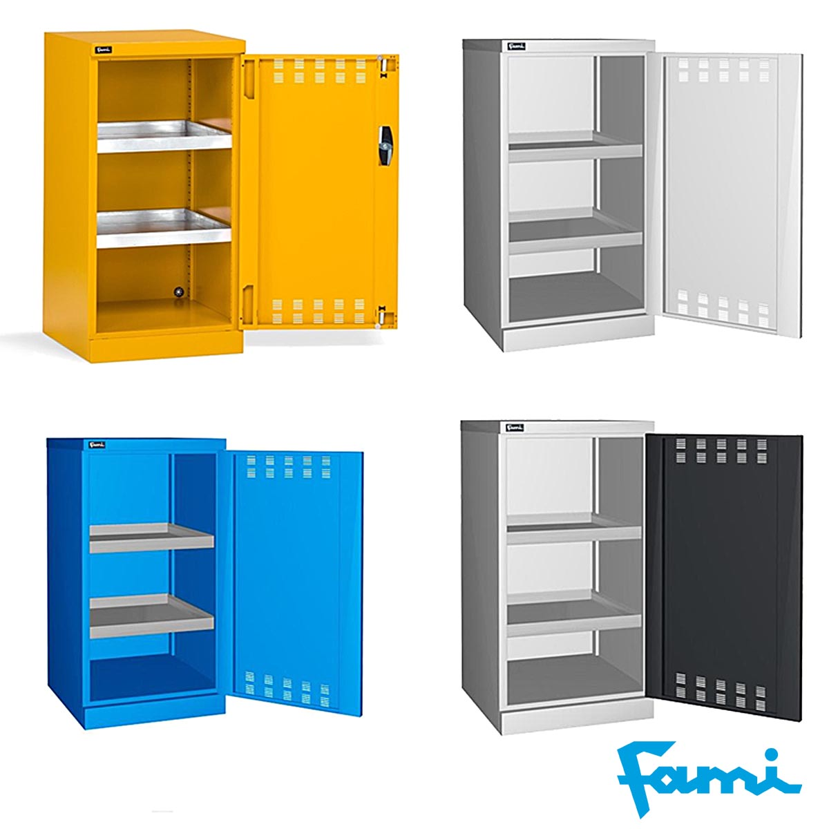 Armadio infiammabili 2 Ripiani a vasca / cm.50x55x100h FAMI