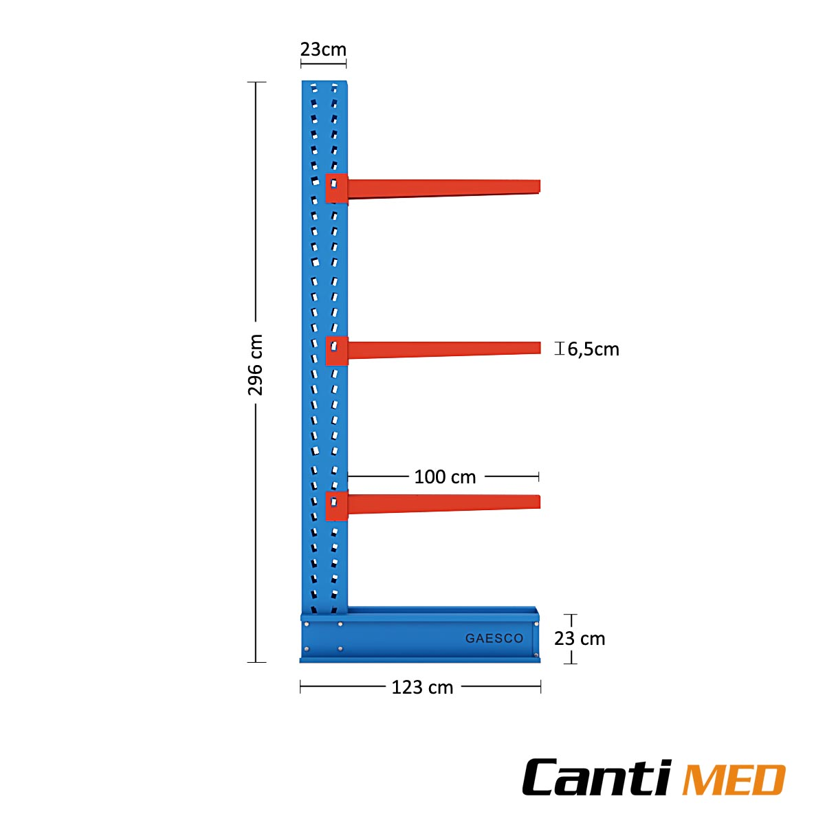 Cantilever da 4 colonne Monofronte con 12 Bracci cm 100 / cm. L.470 x P.100x H.300