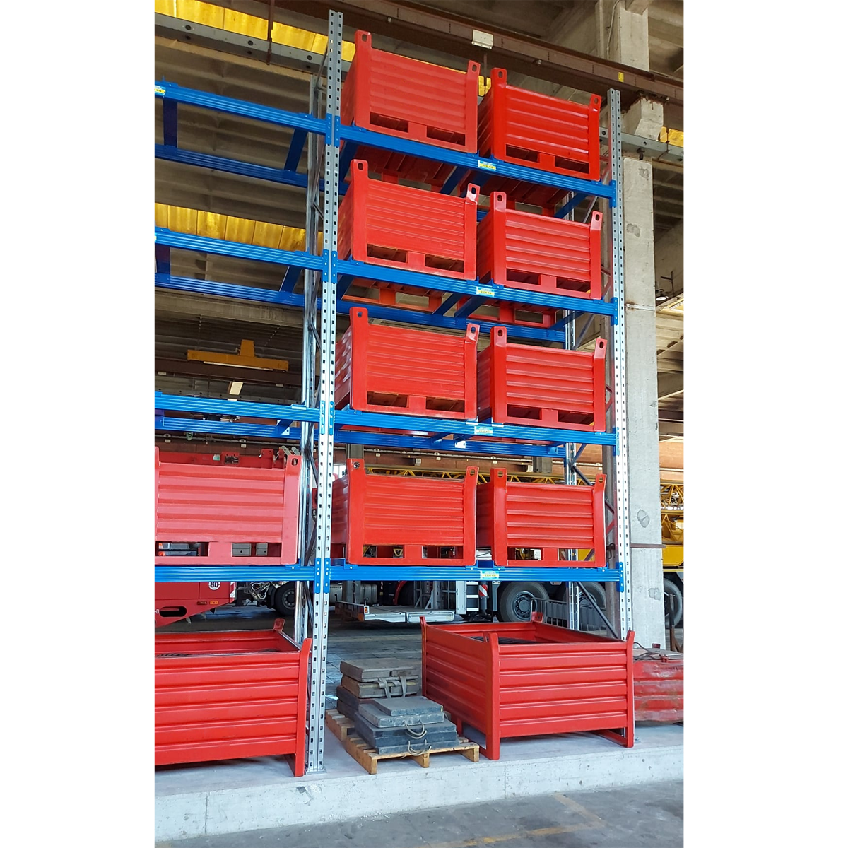 Scaffale portacontenitori industriali MT10 / cm. L.240xP.80xH.350( AGG)