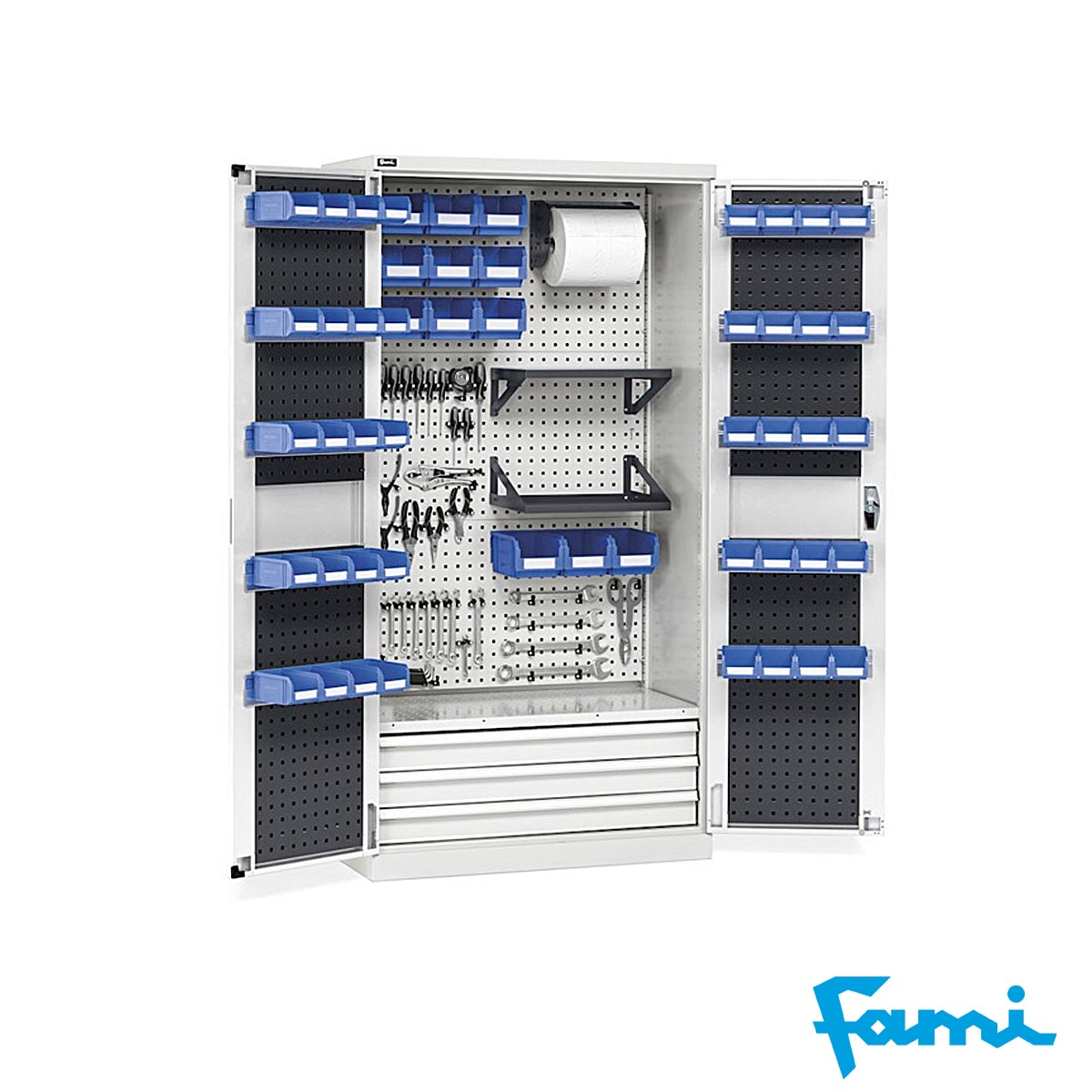 Armadio pannelli forati + cassetti / cm.100x55x200h FAMI