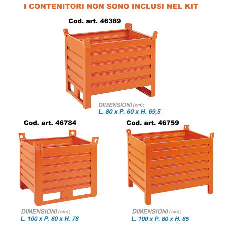 Scaffale portacontenitori industriali MT10 / cm. L.240xP.80xH.350( AGG)
