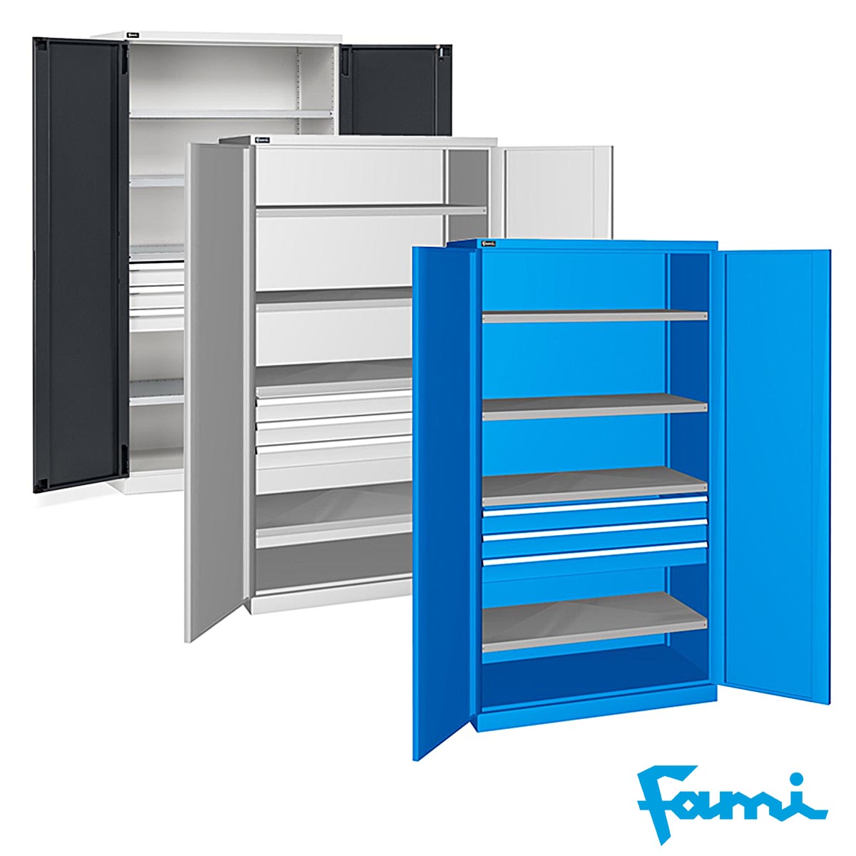 Armadio a 4 Ripiani + 3 cassetti / cm.100x55x200h FAMI