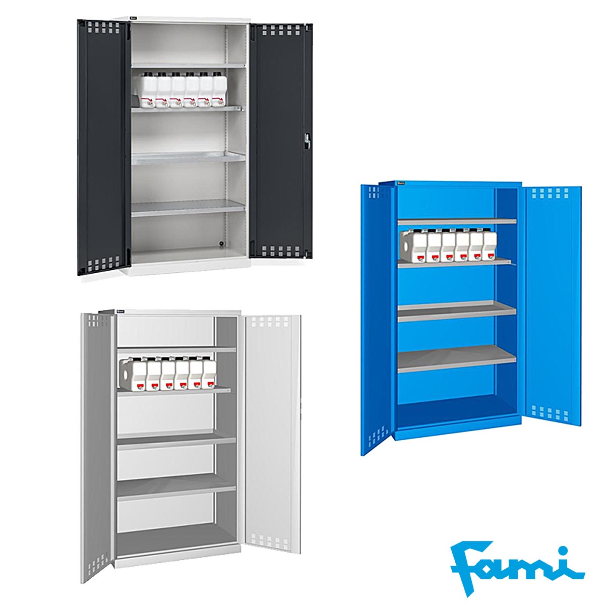 Armadio a Ripiani con 6 taniche / cm.100x55x200h FAMI