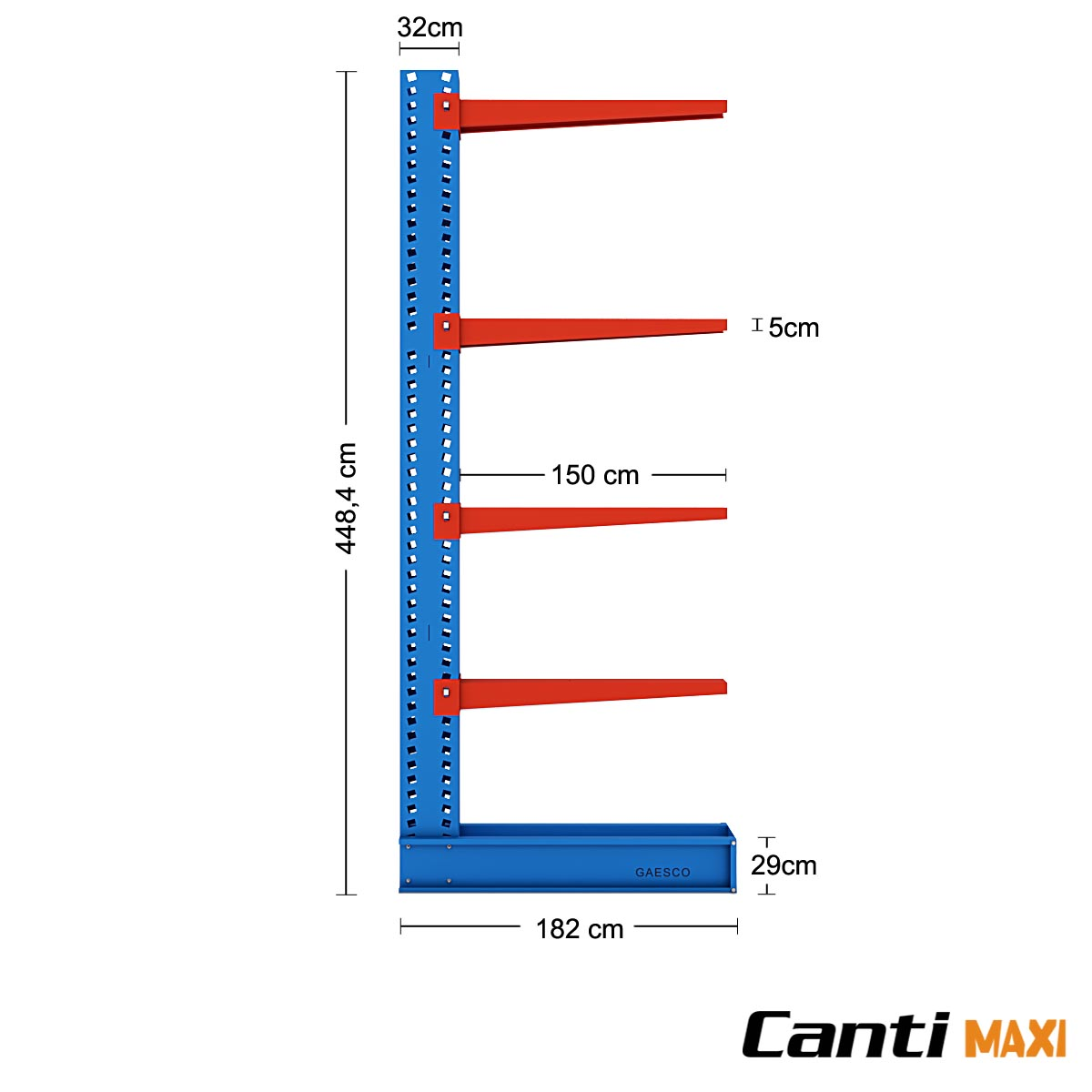 Cantilever 3 Colonne, 12 Bracci (600Kg)  / cm. H.450xP.150 / Lungh. 320 cm.