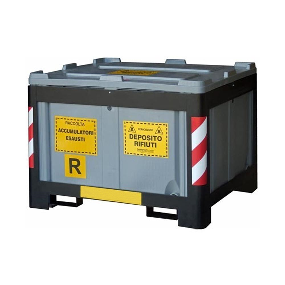Contenitore per Batterie Esauste con telaio 850Lt / cm. L.127xP.107xH.99