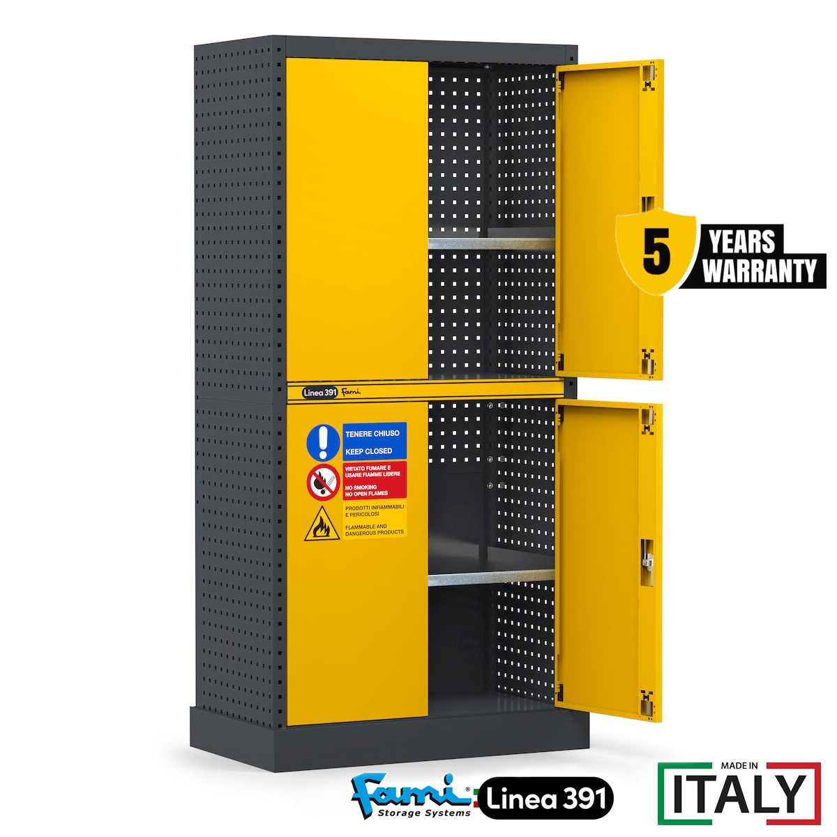 Armadio per Infiammabili con Vasca Stagna FAMI 391A01 / cm.L.94,4xP.54xH.190