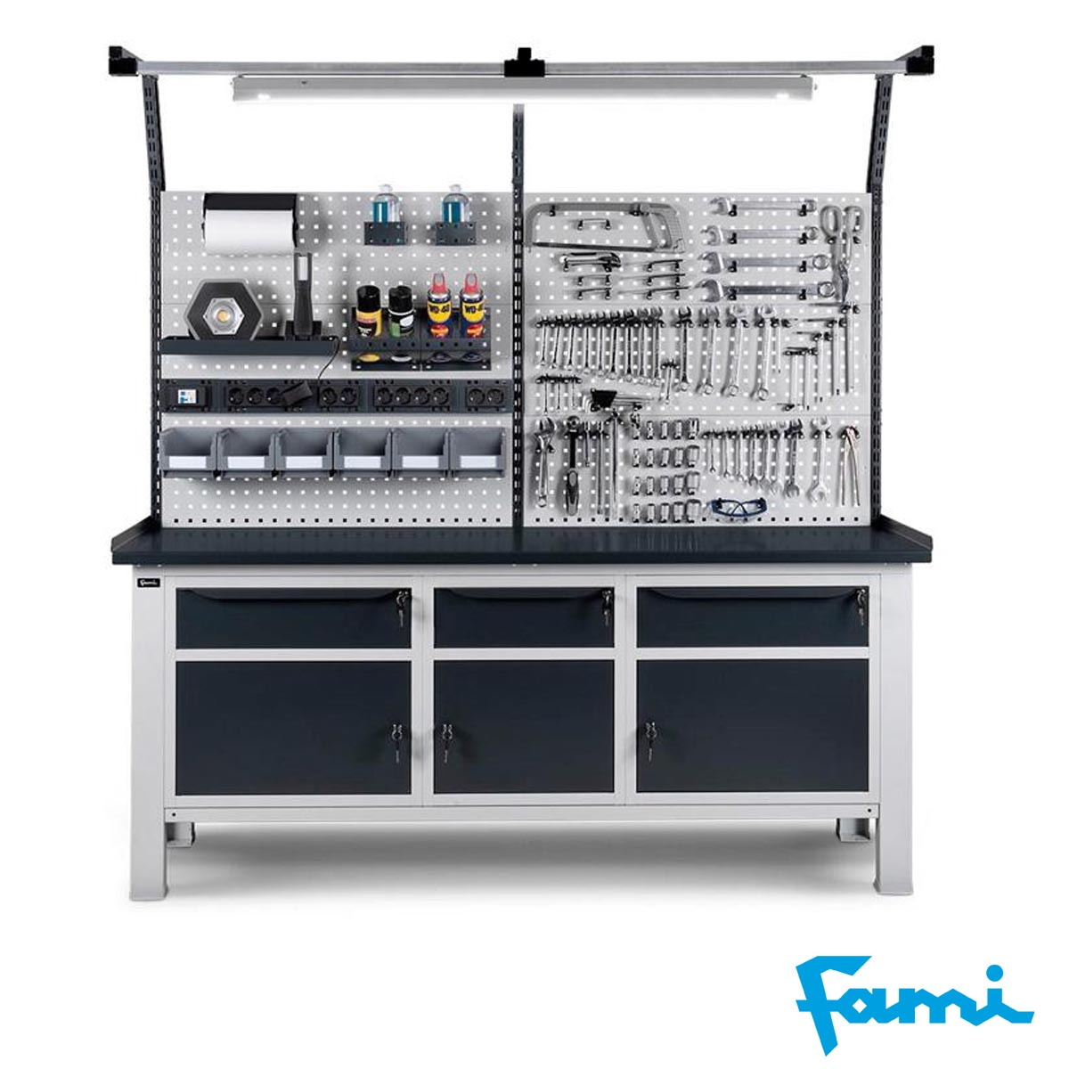 Cassettiera per banco da lavoro con 1 cassetto / cm. L.50xP.60,7xH.21 – FAMI