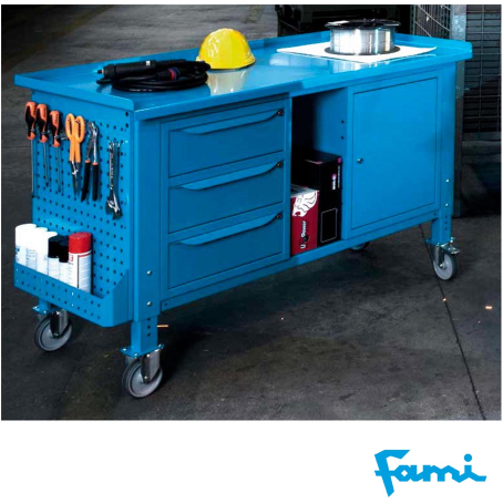 Cassettiera per banco da lavoro con 1 porta e 1 piano / cm. L.60xP.60xH.60 – FAMI IDEAONE06110
