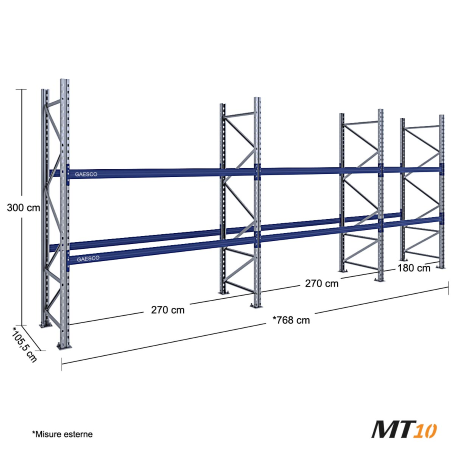 Scaffale Portapallet (24 bancali) - cm. L.760xP.100xH.300 (KIT)