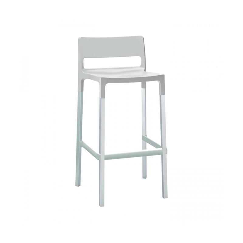 Sgabello Mensa e Bar Plastica Riciclabile ZEFIRO / Bianco