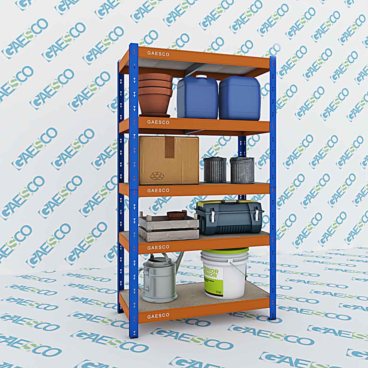 Kit Scaffale ad incastro cm. 90x40x180 / Arancio/Blu
