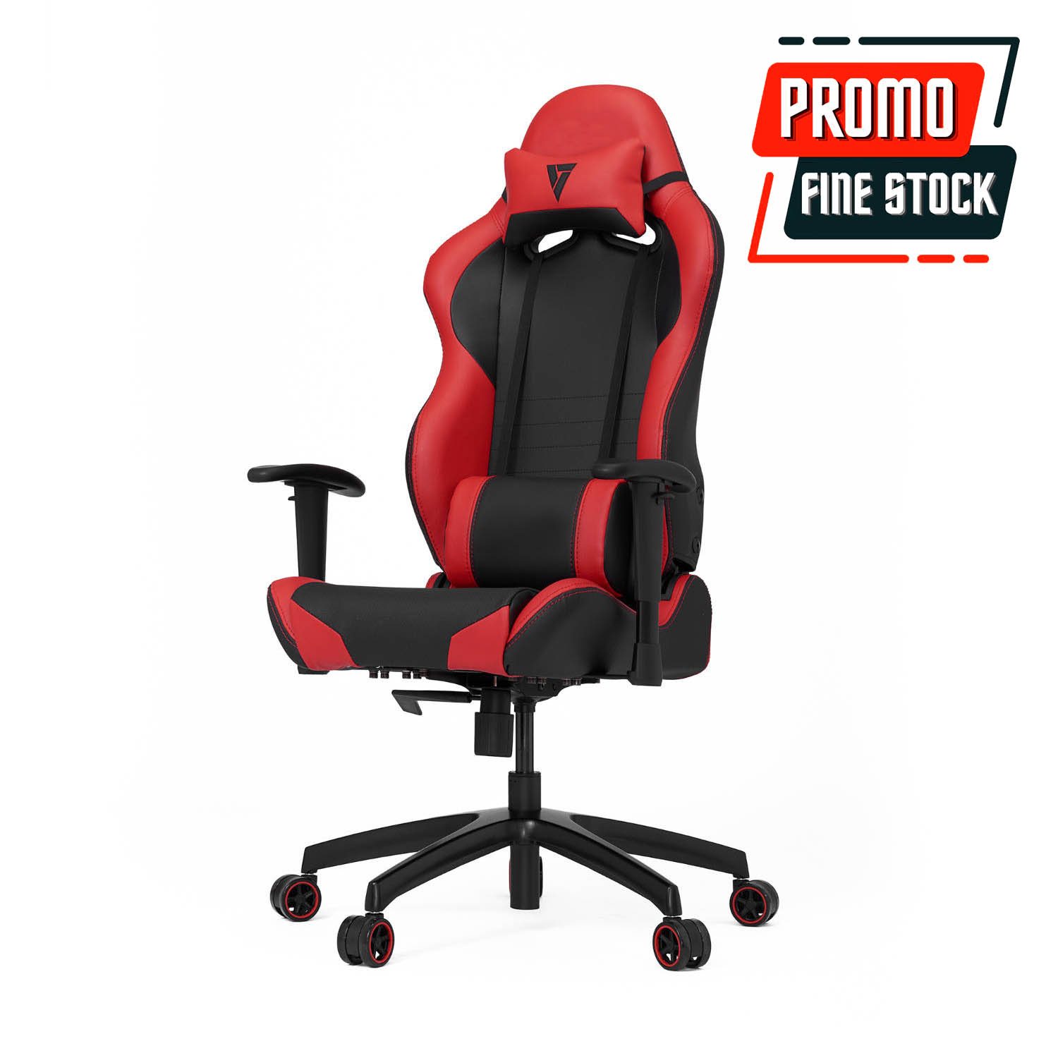 Poltrona Gaming VERTIGO: Reclinabile, Cuscino lombare, Poggiatesta H.125/135 - ROSSO