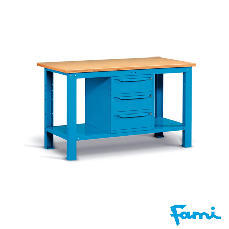 Cassettiera per banco da lavoro con 3 cassetti / cm. L.62,9xP.60,7xH.57 – FAMI