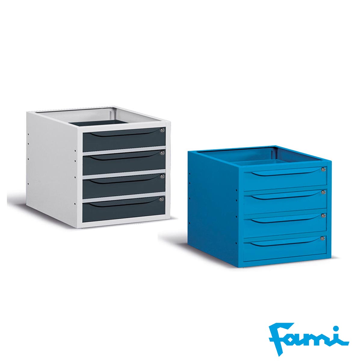 Cassettiera per banco da lavoro con 4 cassetti / cm. L.62,9xP.60,7xH.57 – FAMI