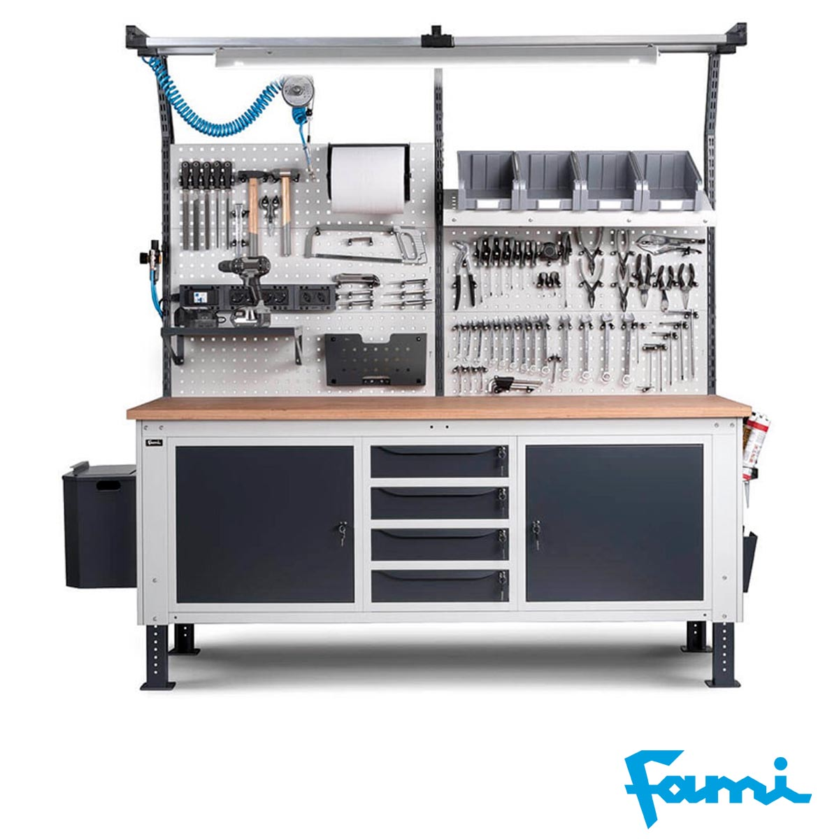 Cassettiera per banco da lavoro con 4 cassetti / cm. L.62,9xP.60,7xH.57 – FAMI