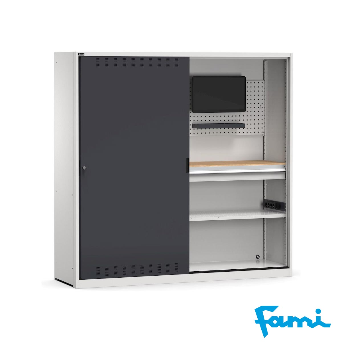 Armadio metallo ante scorrevoli / KIT / cm.200x60x200h FAMI