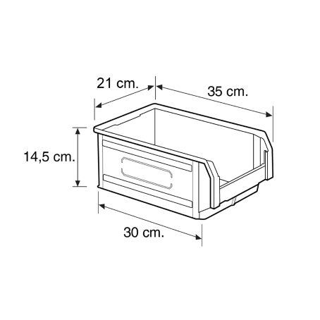 Scaffale con 15 cassette – contenitori 9,4 LT estraibili - cm L.83xP.35xH.110