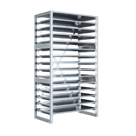 Scaffale con 84 cassette – contenitori 5,5 LT estraibili - cm L.110xP.60xH.200