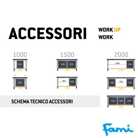 Banco da lavoro piano in acciaio (GRIGIO) / cm. L.100xP.70xH.85 – FAMI IDEAONE06125