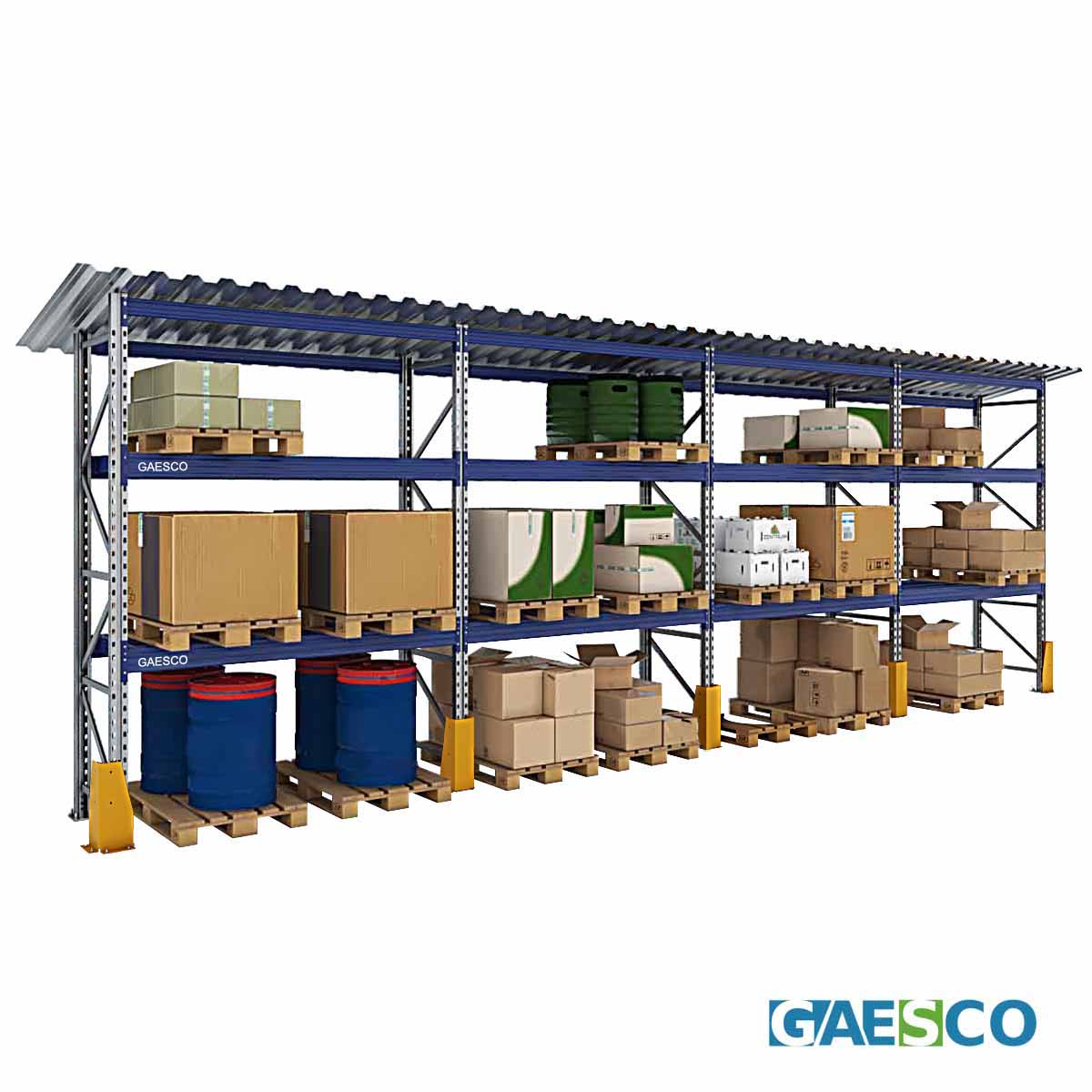 Scaffale portapallet con tettoia cm. L.930xP.80xH.315/300 (KIT)