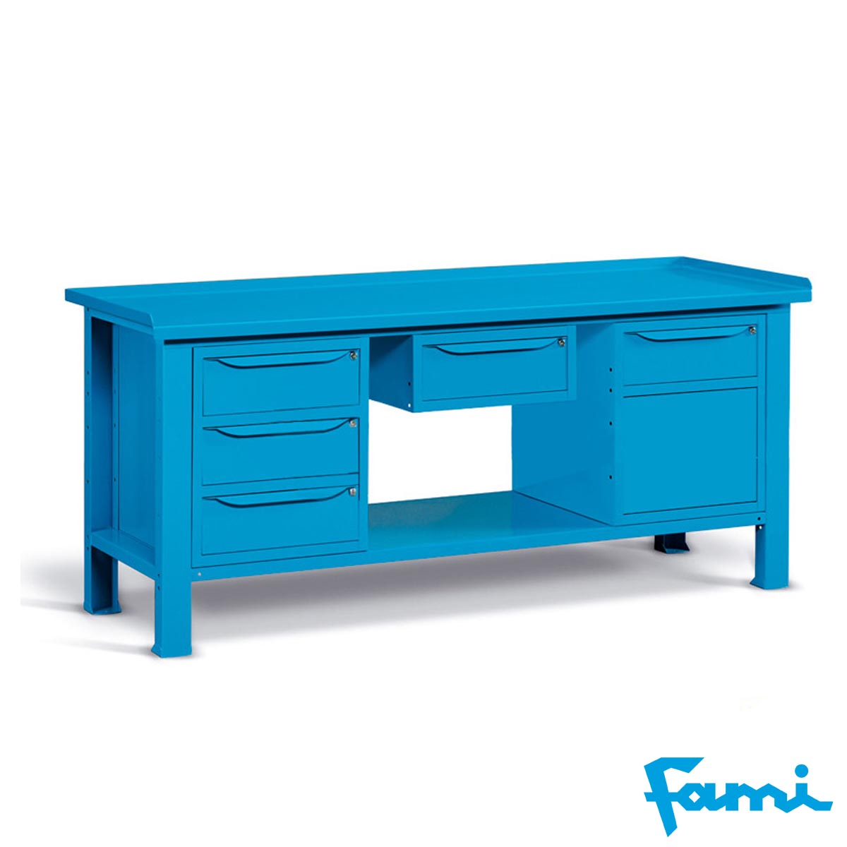 Banco da lavoro piano in acciaio (BLU) / cm. L.150xP.70xH.85 – CST65