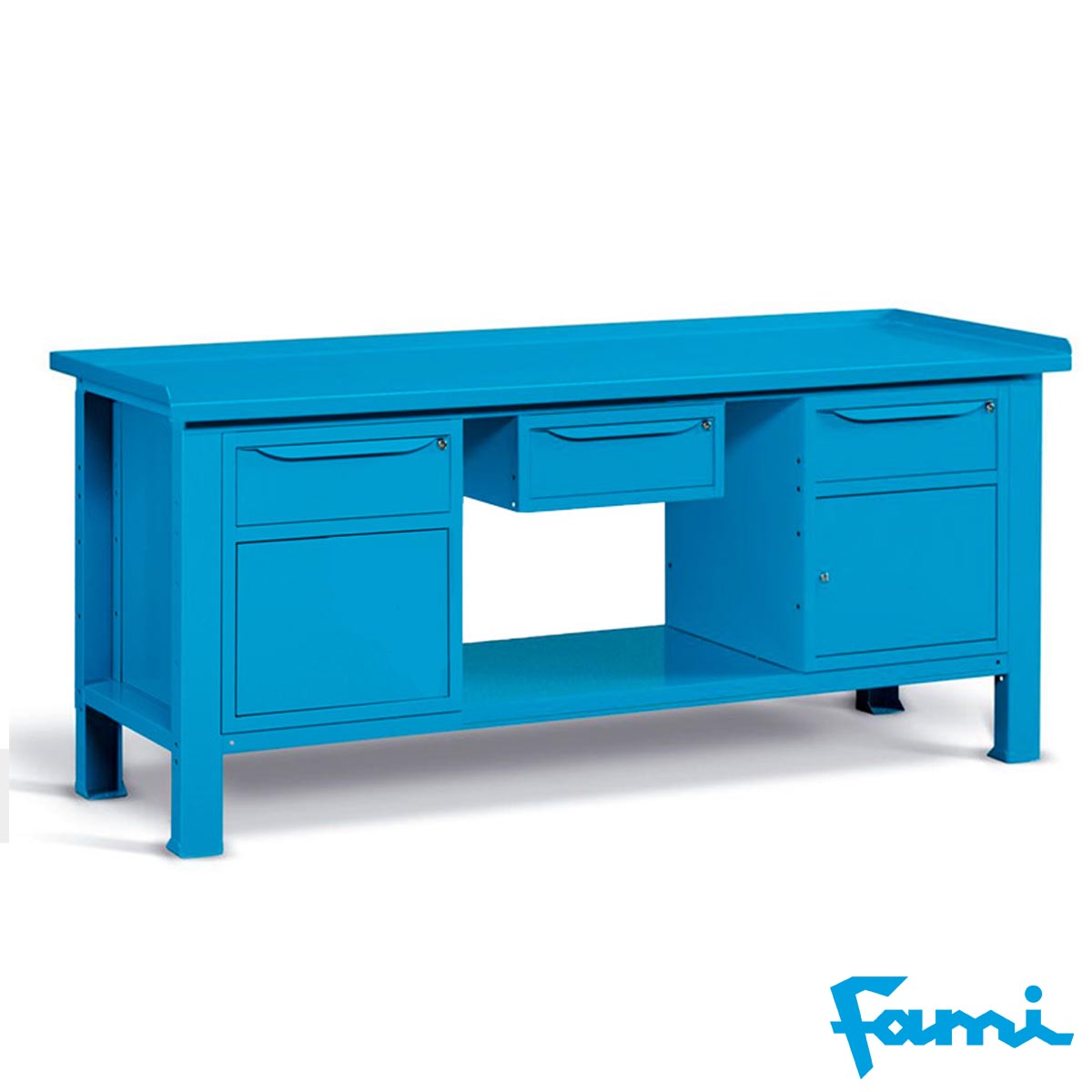 Banco da lavoro piano in acciaio (BLU) / cm. L.200xP.70xH.85 – CST15