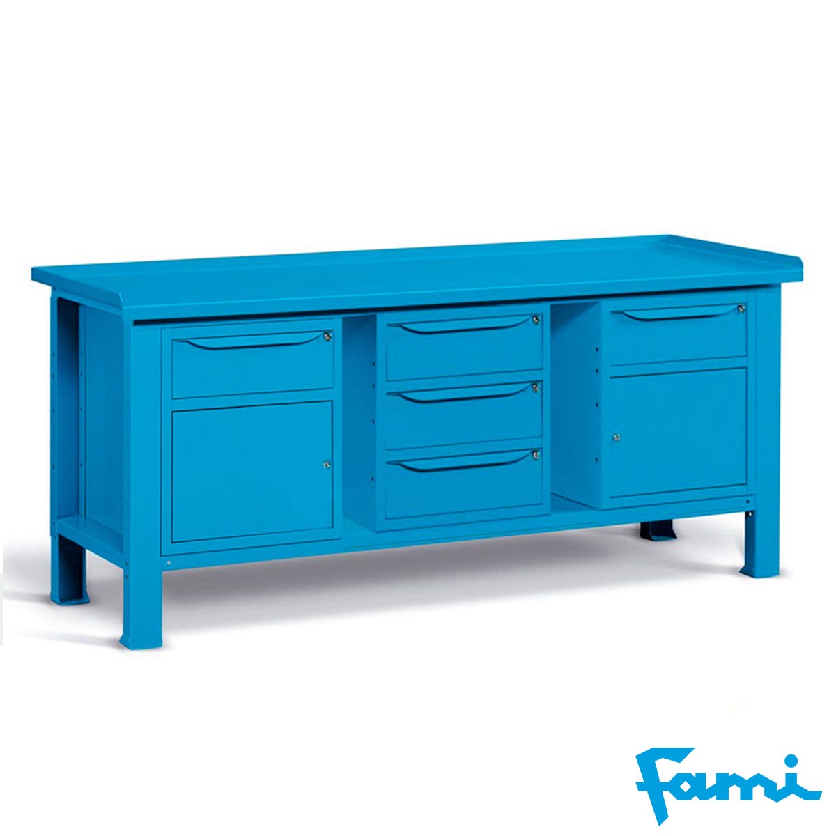 Banco da lavoro piano in acciaio (BLU) / cm. L.200xP.70xH.85 – CST16