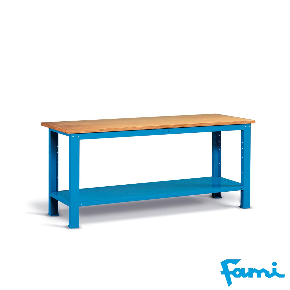 Banco da lavoro piano in legno (BLU) / cm. L.200xP.75xH.90 – FAMI IDEAONE05125