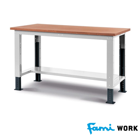 Banco lavoro piano in legno regolabile (GRIGIO)/cm. L.150xP.75xH.110 FAMI WORK1513 MOD1