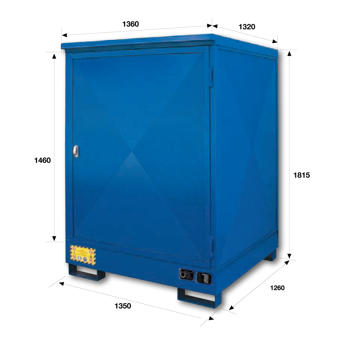 Deposito di Sicurezza con vasca per 4 Fusti Zincato Verniciato/cm.136x132x181,5