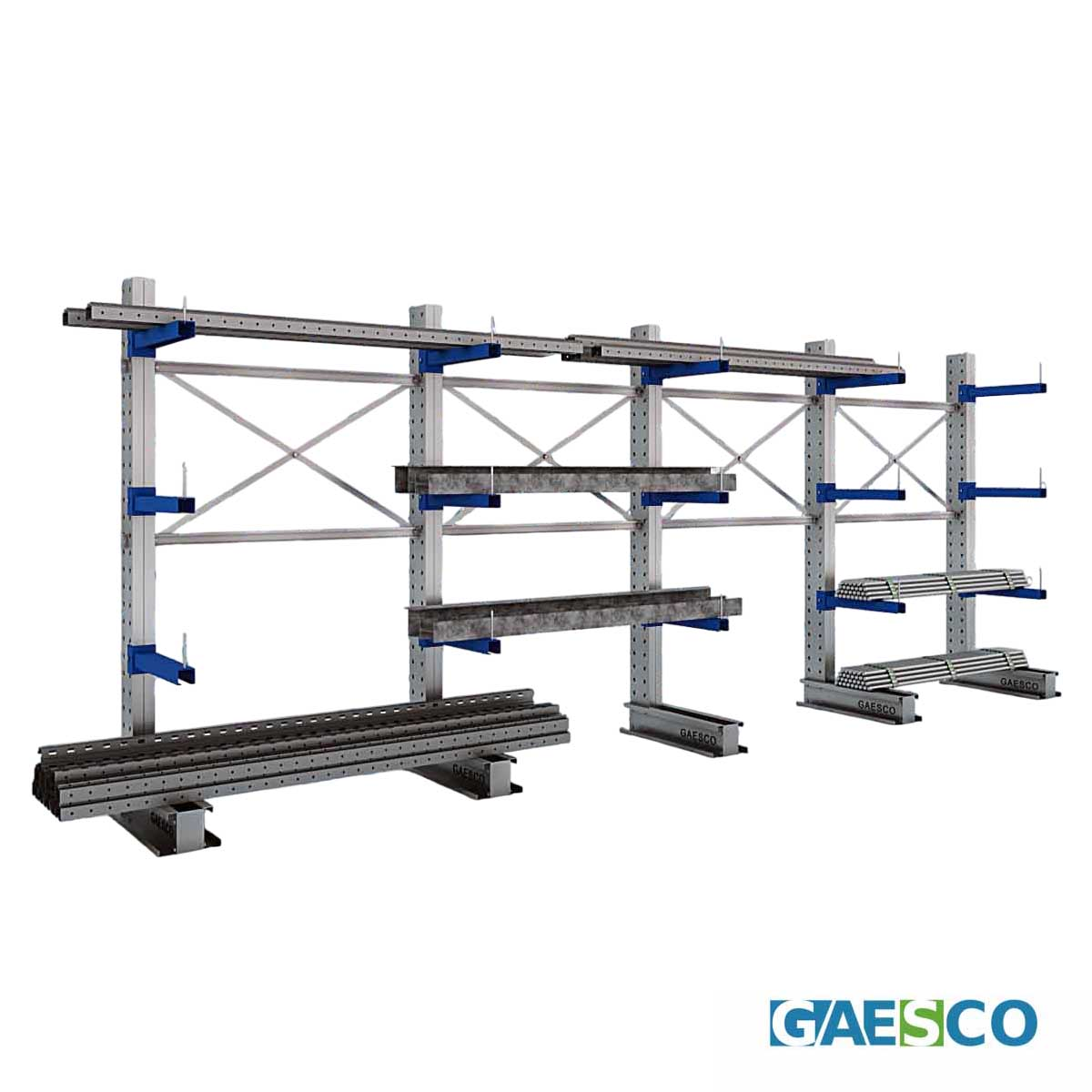 Cantilever da 5 colonne Monofronte con 15 bracci cm 60 / cm. L.620 x P. 60 x H.250