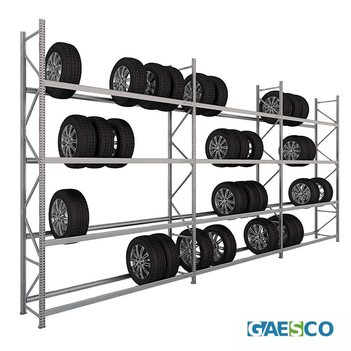 Scaffalatura portagomme 120 pneumatici / cm. L.600xP.50xH.300