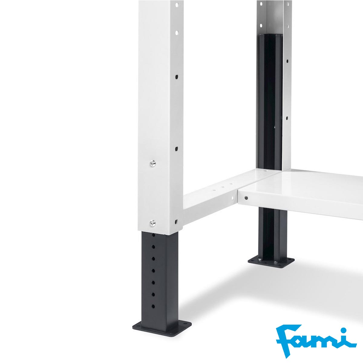Banco da lavoro piano in legno H regolabile (GRIGIO) / cm. L.150xP.75xH.167,5/205 – FAMI WORK1528