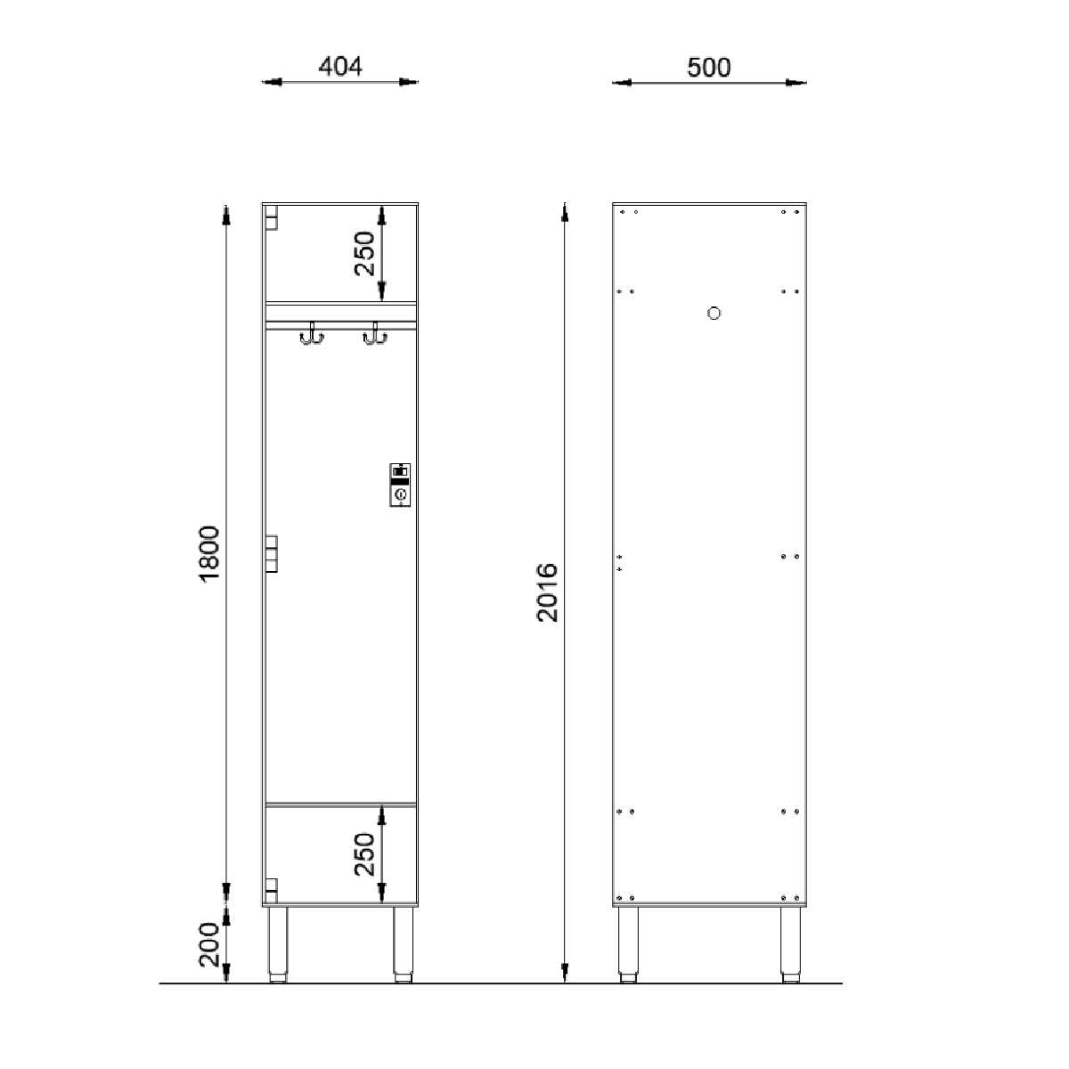 Armadio spogliatoio classico 1 posto Laminato HPL / cm. 40x50x200H