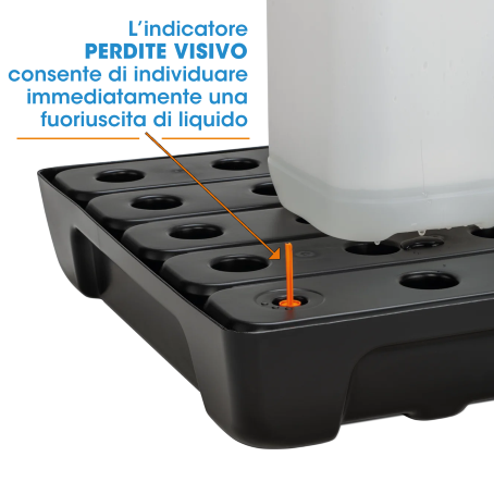 Vasca di Raccolta in PE per scaffali cm.L.130xP.40, 28Lt (Con griglia)