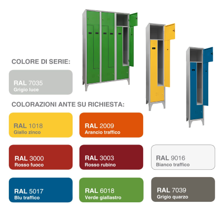 Armadio spogliatoio classico 4 Posti anta L / cm.80x50x195H / SALVASPAZIO