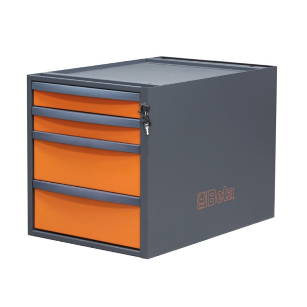 Banco Lavoro Beta C58BC-X2,1 4C | 210cm | Piano Acciaio Inox | 4 Cassetti
