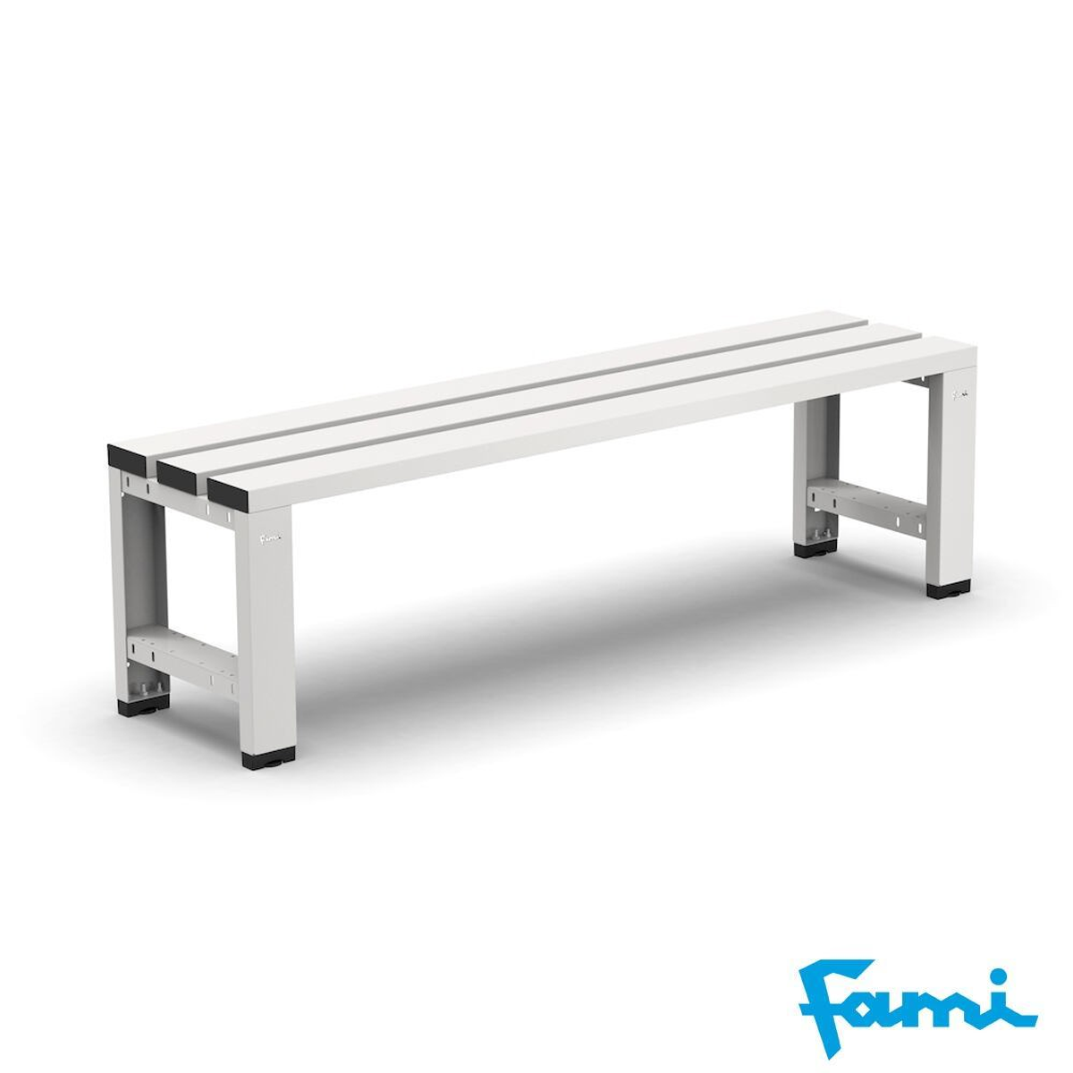 Panca Spogliatoio FAMI 3 Doghe Acciaio Grigio Chiaro RAL 7035 - L1500
