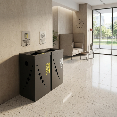 Contenitore Eco Easy in metallo Lt.60 / cm. 35x26 H.70