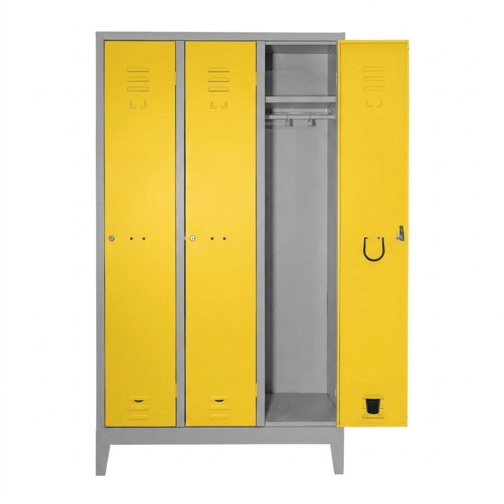 Armadietto Spogliatoio Express Large 3 Posti cm.69x50x180H Giallo
