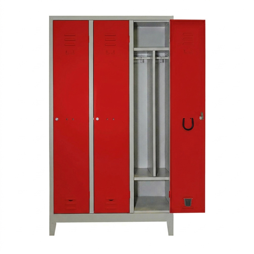 Armadio Spogliatoio Sporco Pulito Express Large 3P 101x50x180 Rosso