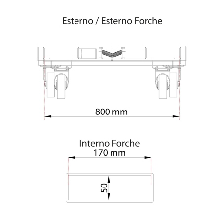 Benna ribaltabile inforcabile 490Lt. (1000Kg) Pronta Consegna 